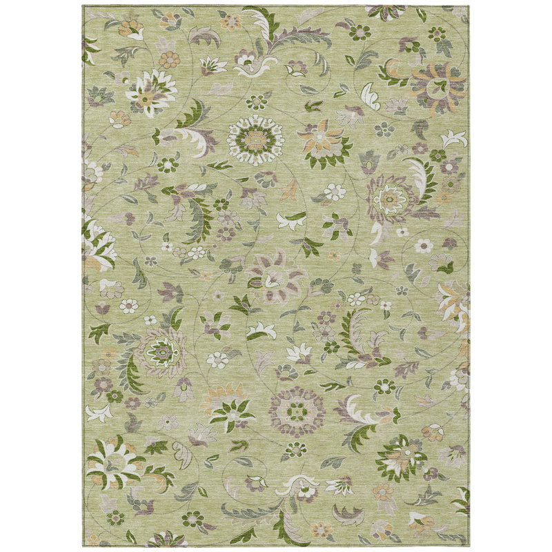 Tapis intérieur / extérieur ACY1006 Aloès, Rectangle 5 pi x 7 pi 6 po