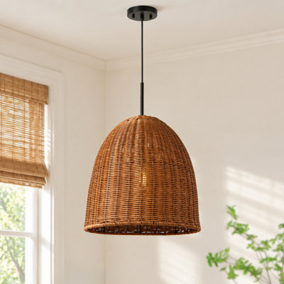 Suspension lumineuse en rotin à intensité variable (1 lumière)