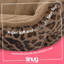Snug Calming Leopard Print Faux Fur Donut Pet Bed -131225591
