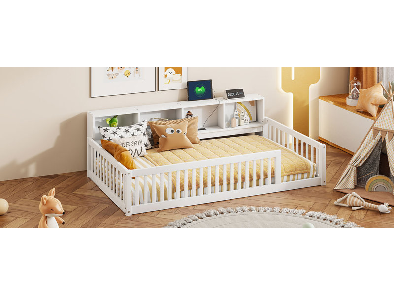 Lit en bois, Blanc