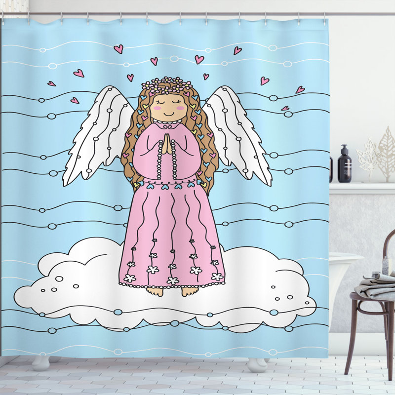 Shower Curtain with Hooks Included, 70" H x 69" W