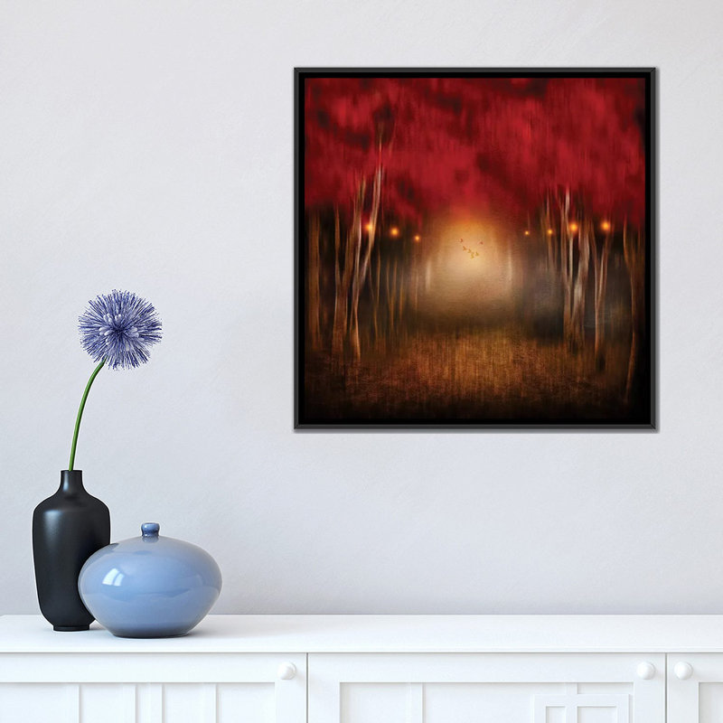 Melody rouge, reproduction d’art sur toile tendue, H 12 po x l 12 po x P 0,75 po, Pas de tapis, Toile tendue