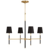 Bryant 4 - Light Solid Brass/Leather Chandelier by Thomas O'Brien