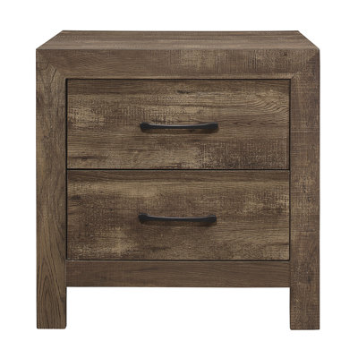 Simple et élégante table de chevet simple rustique avec tiroirs et quincaillerie en métal, parfaite pour la décoration de chambre à coucher et les besoins de rangement