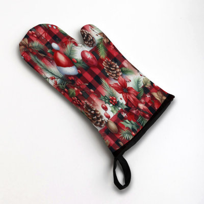 Winter Plaid Oven Mitt Cotton Twill