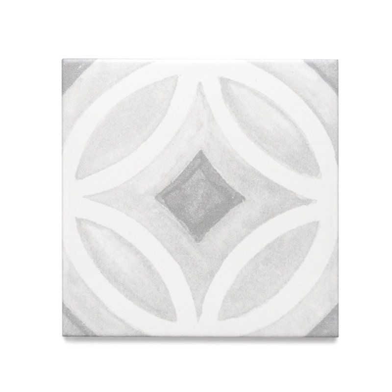 Carreau de porcelaine mat pour plancher et mur 6 po x 6 po Cadence, Gris