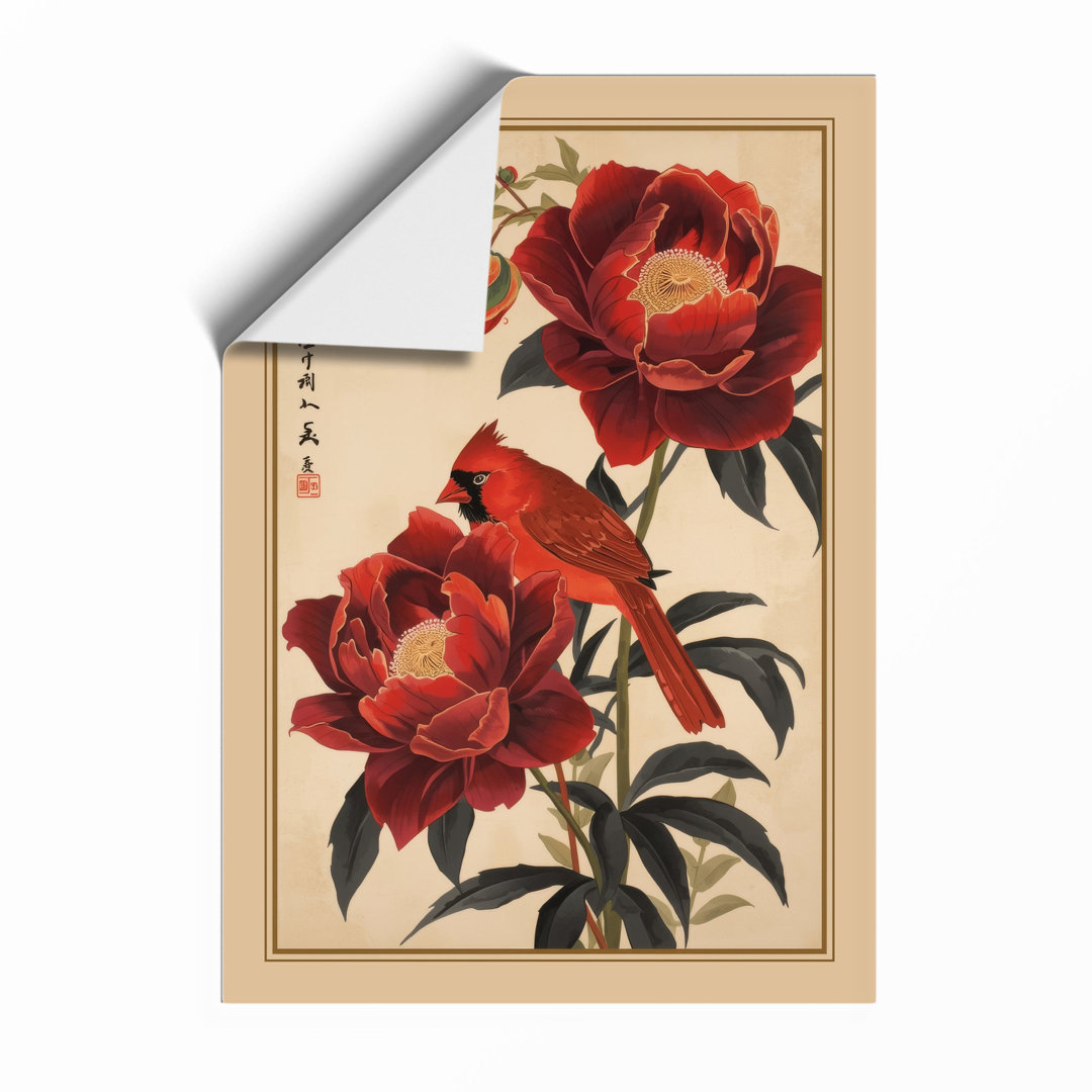 Peonies in Ink Botanical - Framed Print