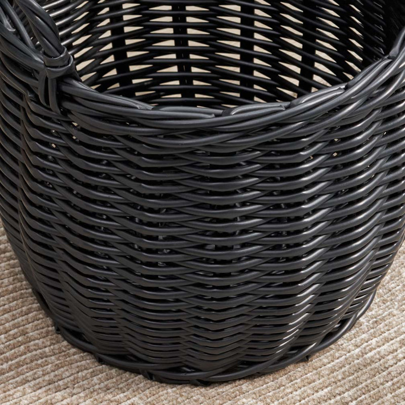 Round Resin Woven Wicker Basket with Handles