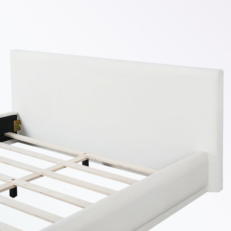 Queen size upholstered bed with soft headboard, Queen