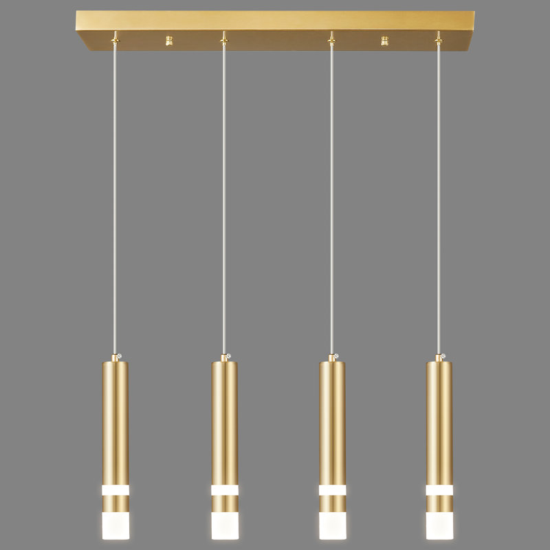 Mini luminaire suspendu à DEL 4 lumières Mykayla, Or