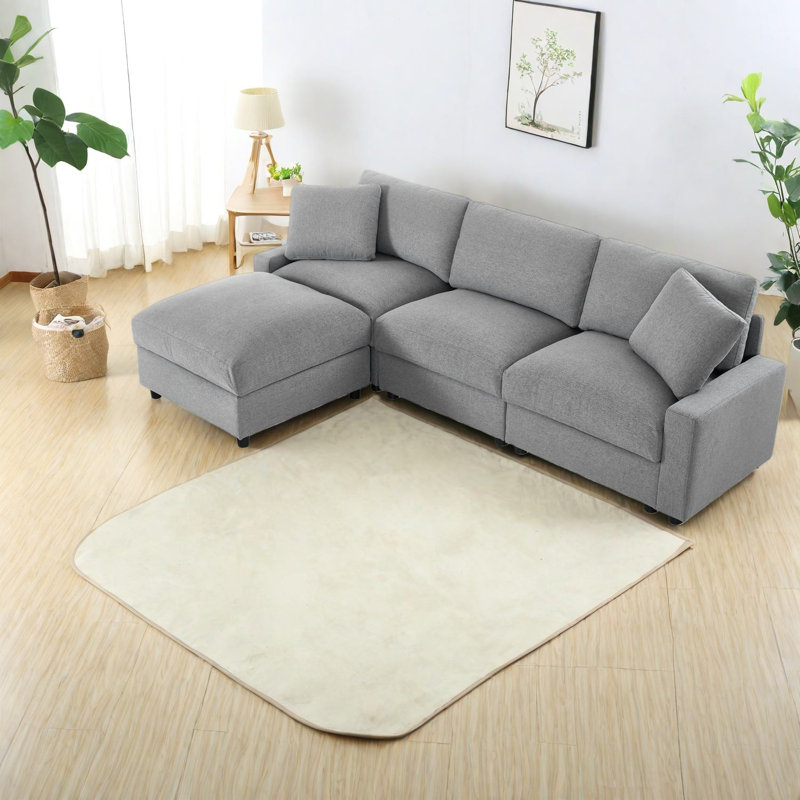 Space-saving Sectionals With Storage, Polyester Modular Sofa For Modern Living Room