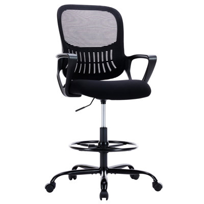 Ergonomic Drafting Chair Tall Standing Desk Office Chair -  Inbox Zero, DA7DCE30490743DB9B68090F30B4C82B