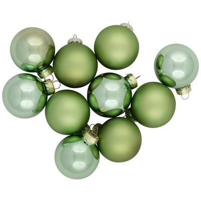 10ct 2-Finish Glass Christmas Ball Ornaments