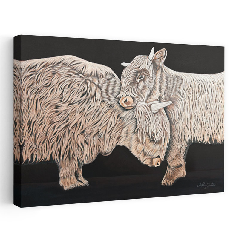 Amour inconditionnel - Art contemporain de vaches, H 48 po x l 32 po