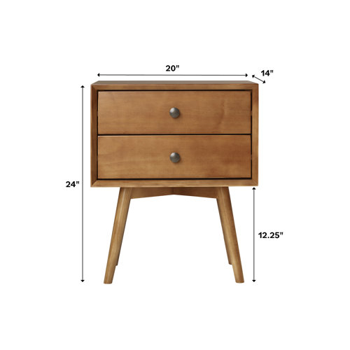 George Oliver Gertz Solid Wood Nightstand & Reviews | Wayfair