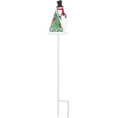 Snowman & Cardinals Plant Pick - Set of 2