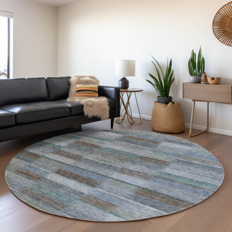 Tapis intérieur / extérieur bleu Solvia, 8 pi x 8 pi
