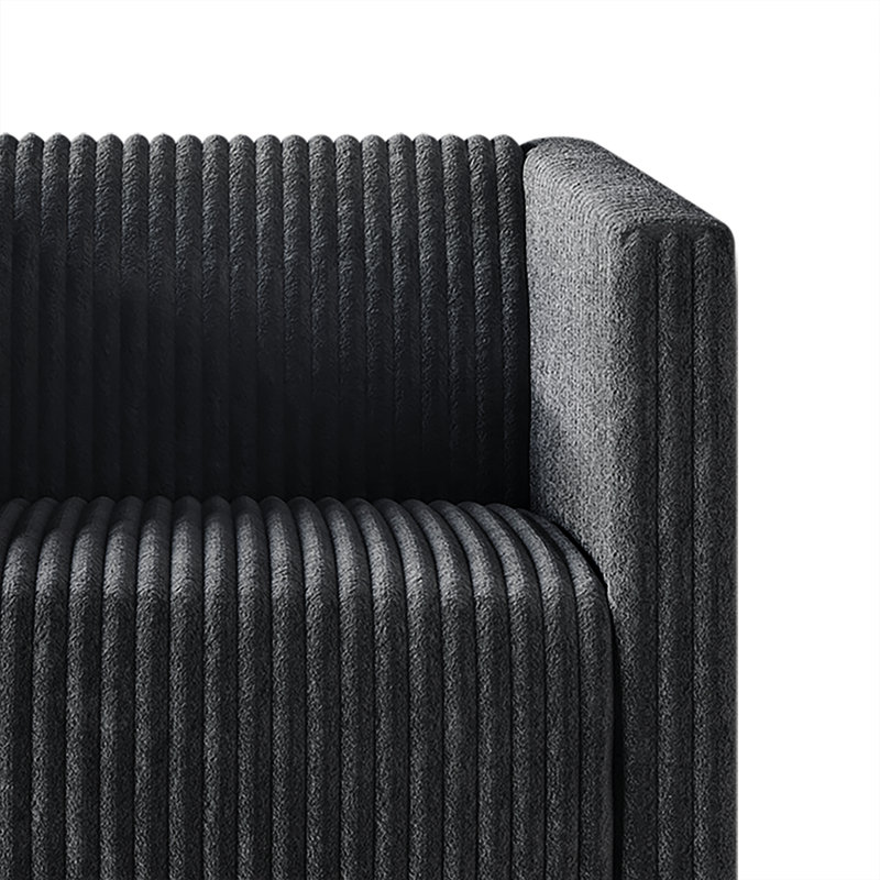 Fauteuil en velours de 30,31 po Schermick, Velours gris