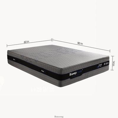 Matelas hybride rafraîchissant King Plush de 35,5 cm (14 po) infusé de gel, de bambou, de charbon, de thé vert et de mousse de cuivre