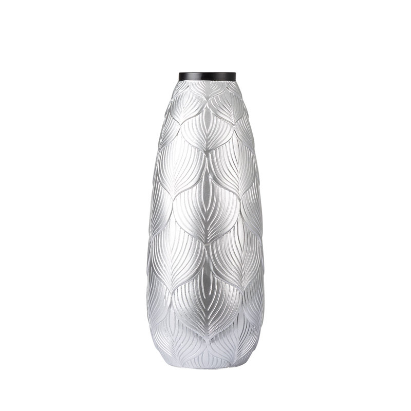 Table Vase For Living Room Furniture, Luxury Decoration Vase with Silver Finish