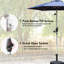 Parasol de 7,5 pi pour parasol de patio, solide et stable, tissu, manivelle inclinable, pour le plaisir extérieur Parasol bleu marine avec cadre, auvent, facile à ajuster, cour arrière, plage, piscine