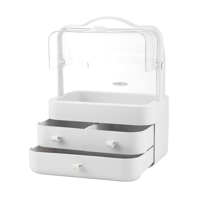 Lissia Plastic 3 Compartment Makeup Organiser