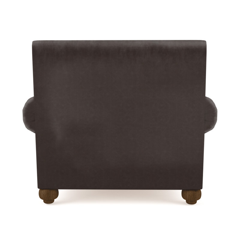 Leroy Armchair, 36" H x 41" W x 43" D, Plush Velvet Blush, Dark Brown