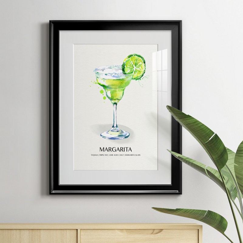 Margarita - peinture encadrée, Noir, H 22,5 po x l 30,5 po x P 1,5 po