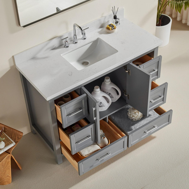 Ensemble de meuble-lavabo simple autoportant 48 po avec lavabo 48 po