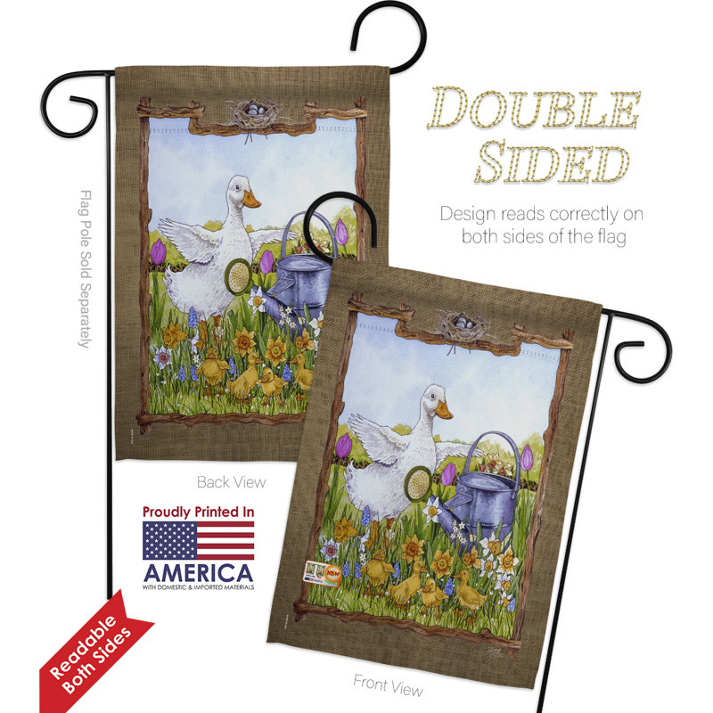 Ensemble de drapeaux en polyester 19 x 13 po Duck and Duckies
