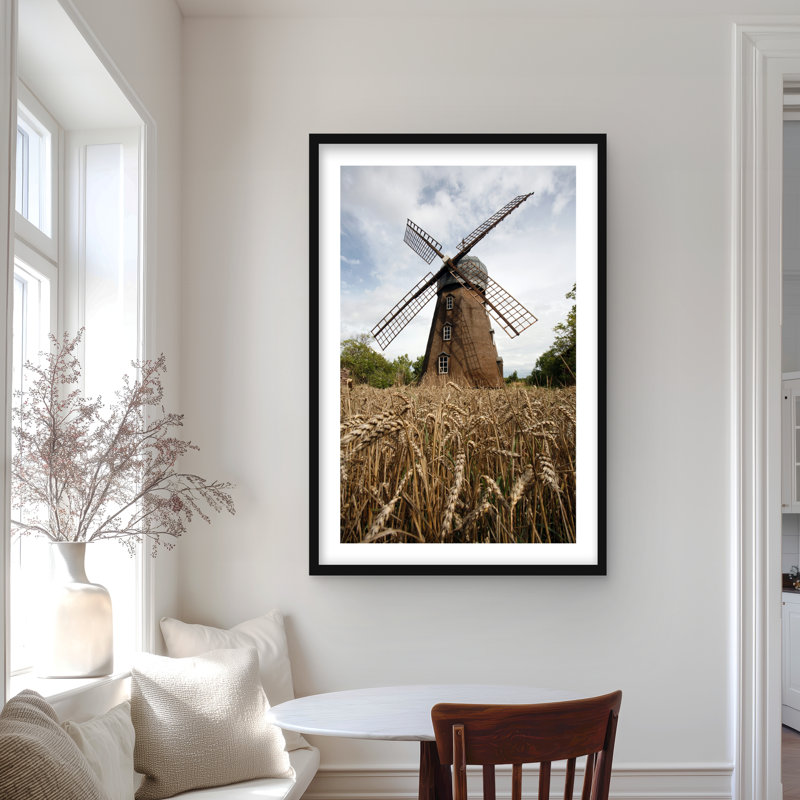 Éolienne, reproduction de photo encadrée, H 36 po x l 24 po, Noir