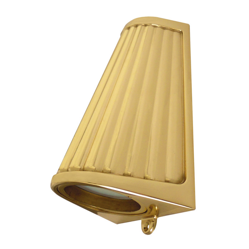 Folmar Solid Brass LED Flush Mounted Sconce, Bright Gold