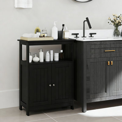 Freestanding Bathroom Cabinet With 2 Doors & Adjustable Shelf For Entryway Kitchen, 23.5" Wide