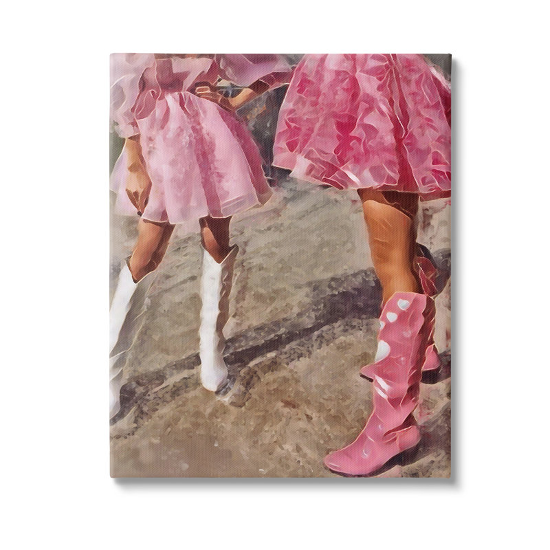 «Trendy Pink Cowgirls Wrarap Canvas» par Jesse Keith sur toile, H 30 po x l 40 po