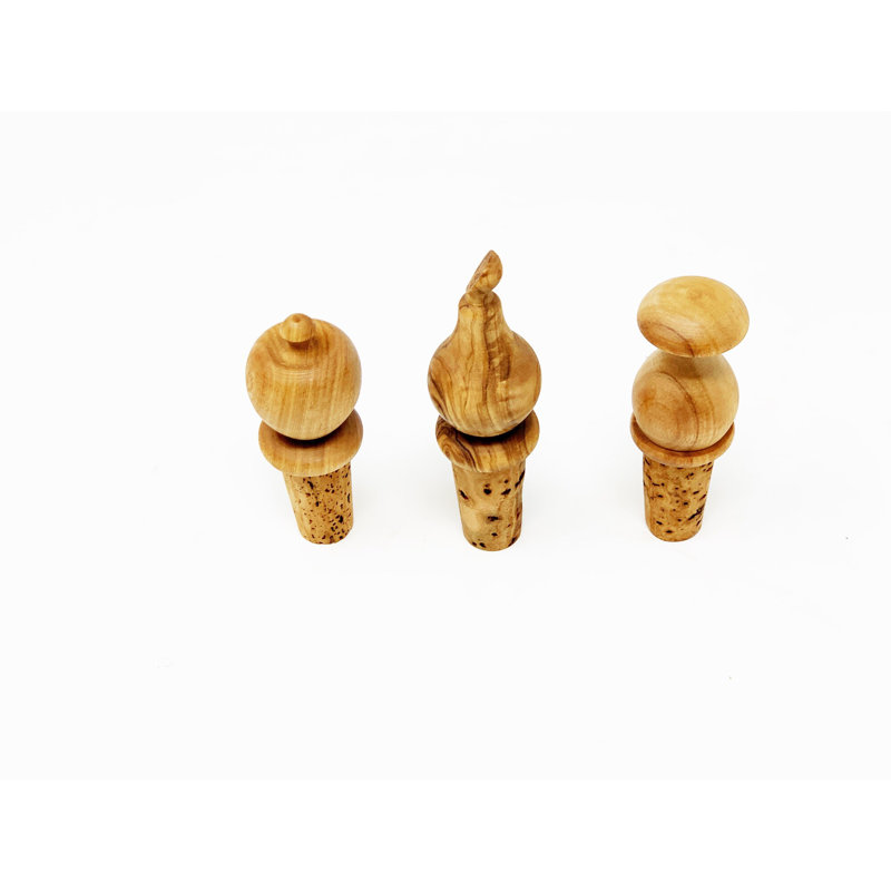 Mulford Wood Bottle Stopper, 8cm H X 2cm W X 2cm D