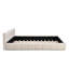Lit tapissier très grand beige - Base de lit plateforme en tissu de chenille moelleux, tête de lit et pied de lit modernes (aucun sommier requis)-1662525274
