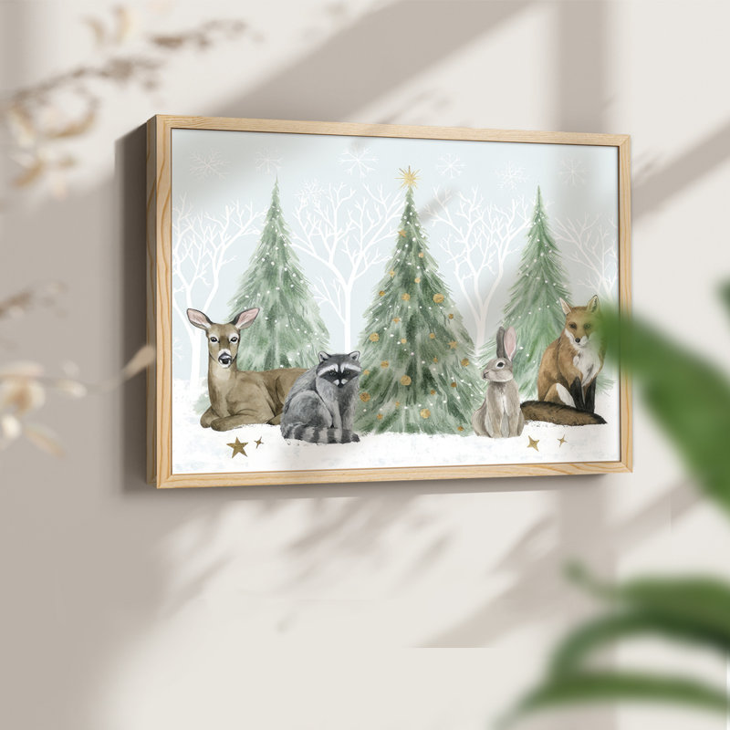 Christmas in the Forest Collection A -Framed Print - Restickable, 8" H x 10" W, Natural