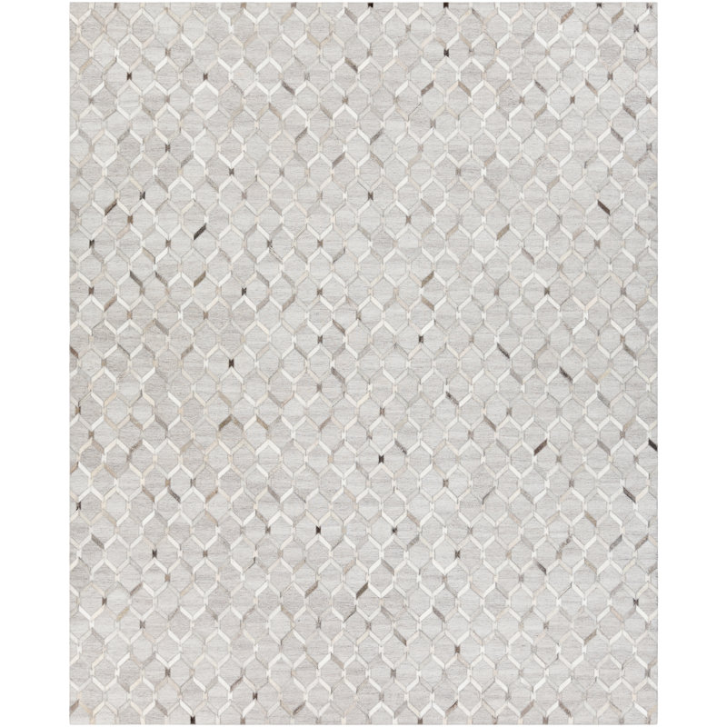 Yeats Cowhide Geometric Indoor Rug, Rectangle 8' x 10'
