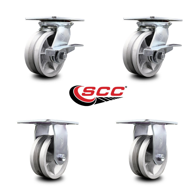 4 Piece Semi Steel Caster Set