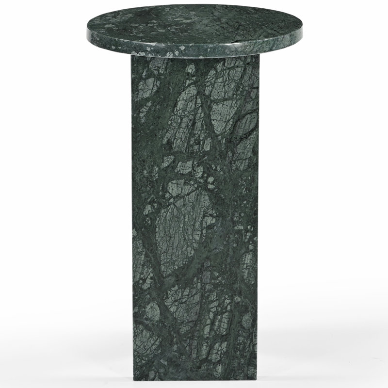 Devlin Marble Drink Table, Dark Green