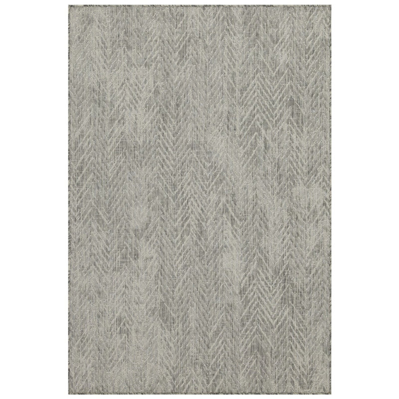 2 pi 7 po Tapis argenté X 3 - Sunshine Gchar, polypropylène, teint, pour intérieur / extérieur