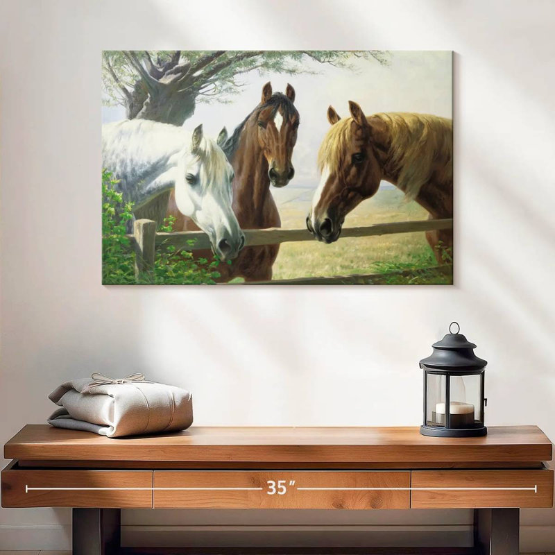 Old Friends Horses, H 16 po x l 24 po