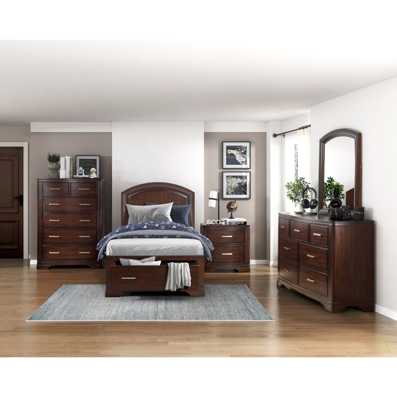 Table de chevet au design épuré avec deux tiroirs de rangement pour meubles de chambre à coucher de style transitionnel 1pc
