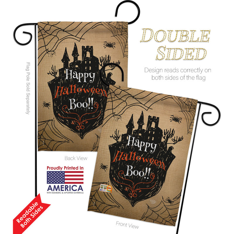 Double Sided 18.5'' H x 13'' W Polyester Halloween Garden Flag