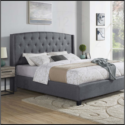 Astral 3-Piece Upholstered Bedroom Set, Tufted Wingback Bed with Two Nightstands, Combining Style and Durability for Modern Homes