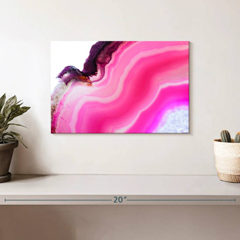 Avery magenta abstrait, H 8 po x l 12 po