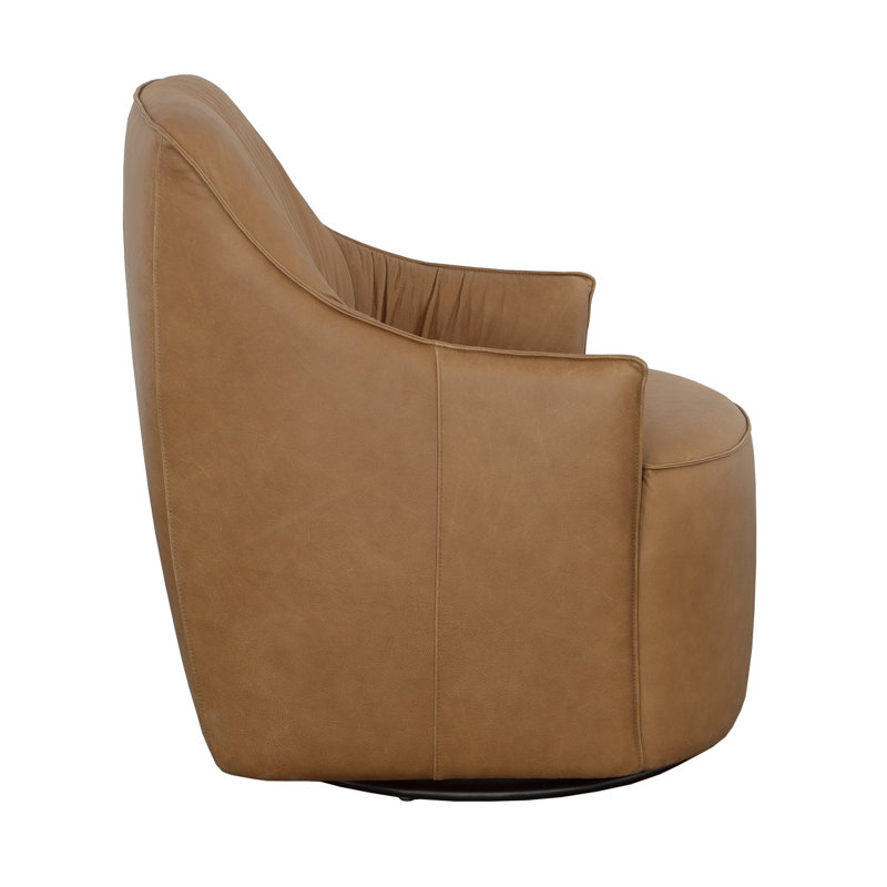 Gisele Leather Swivel Club Chair