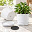 Ensemble de 4 pots de fleurs cylindriques en céramique blanche avec soucoupes