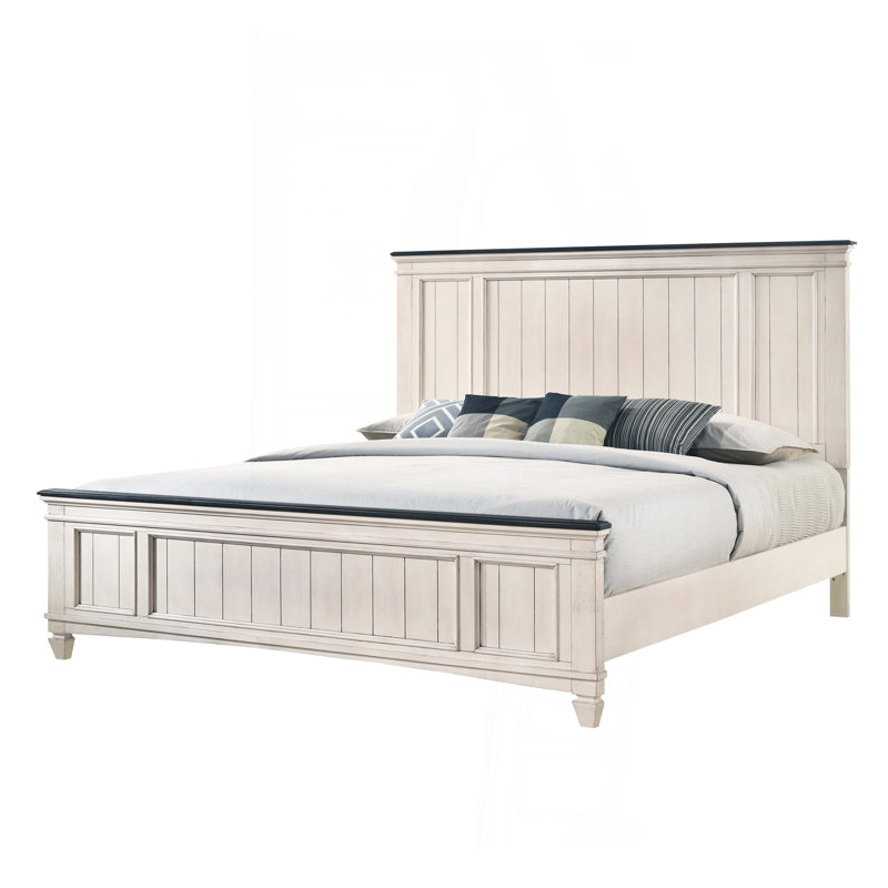 Meuble de chambre en bois massif en bois massif de 1 lit à panneau de finition brune de style très rustique avec pied de lit 1pc