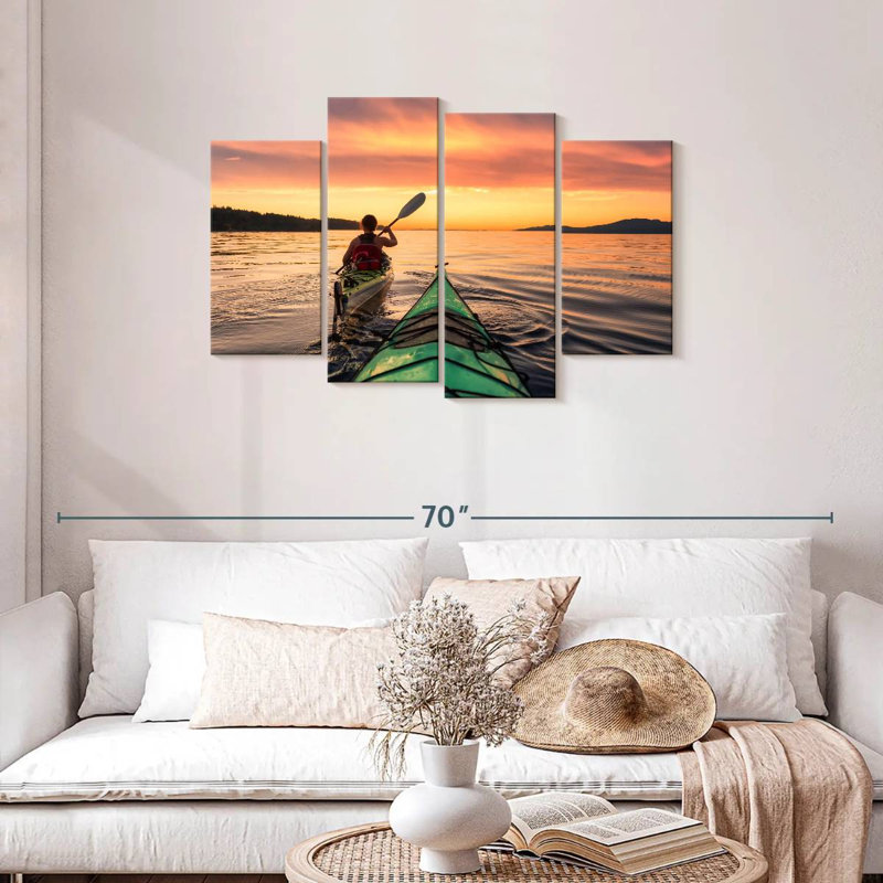 Gillard Kayaking To Sunset, 27" H x 43" W